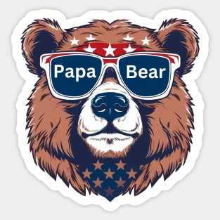 Papa Bear Sunglass Shirt, Papa Shirt, Dad TShirt, Father's Day t-shirt, Papa Gift, New Dad Shirt, Grandpa Gift, Father's Day Gift, Dad 4th of July Sticker